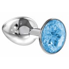 Анальная пробка d=2,8 см Diamond Light blue Sparkle Small 