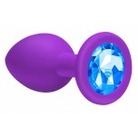 Анальная пробка d=3,3 см Emotions Cutie Medium Purple light blue crystal 
