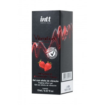  Жидкий массажный гель INTT VIBRATION Strawberry с эффектом вибрации и ароматом клубники, 17 мл Бразилия
