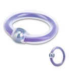Эрекционное кольцо на пенис с шариком бело-фиолетовое