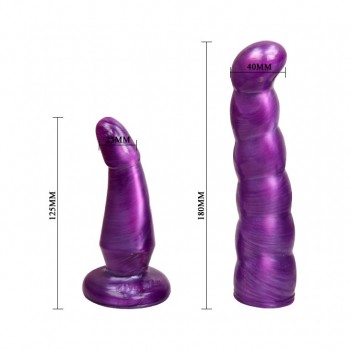 Страпон фиолетовый с двумя насадками